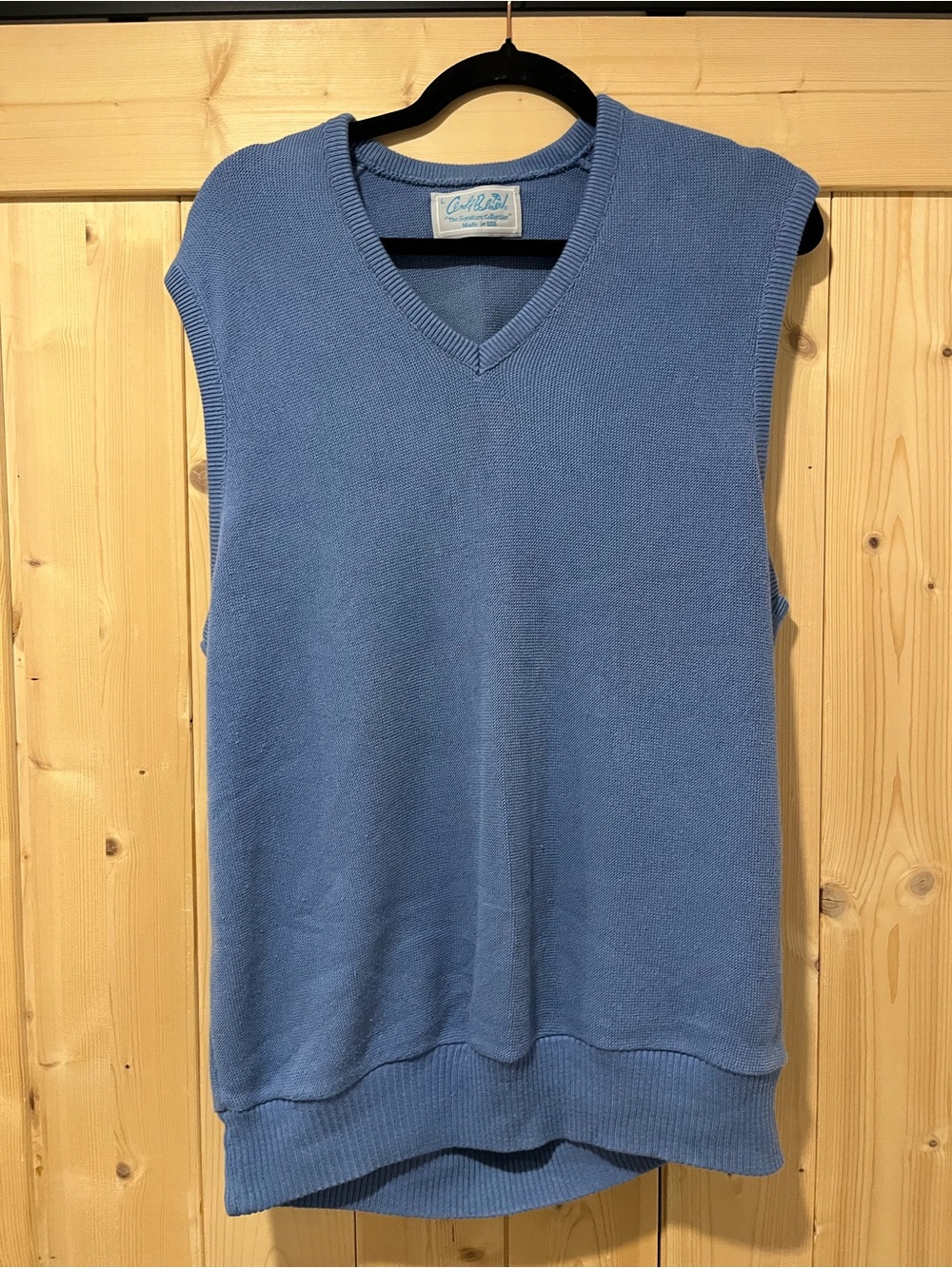 Arnold Palmer Signature Collection Blue V-Neck Sleeveless Knit Vest Large ⛳️ 🇺🇸